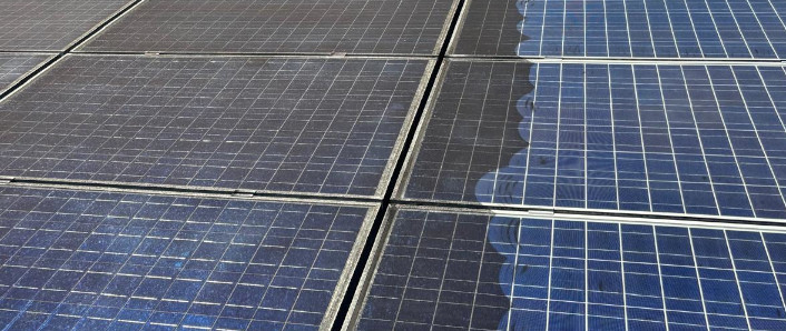 Zuckerhaltige Ablagerungen auf Solarpannel