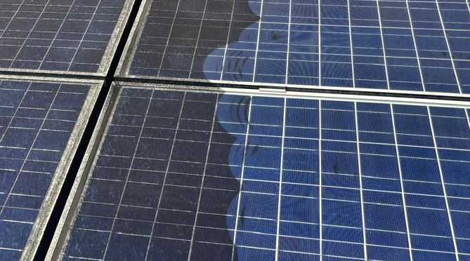 Zuckerhaltige Ablagerungen auf Solarpannel